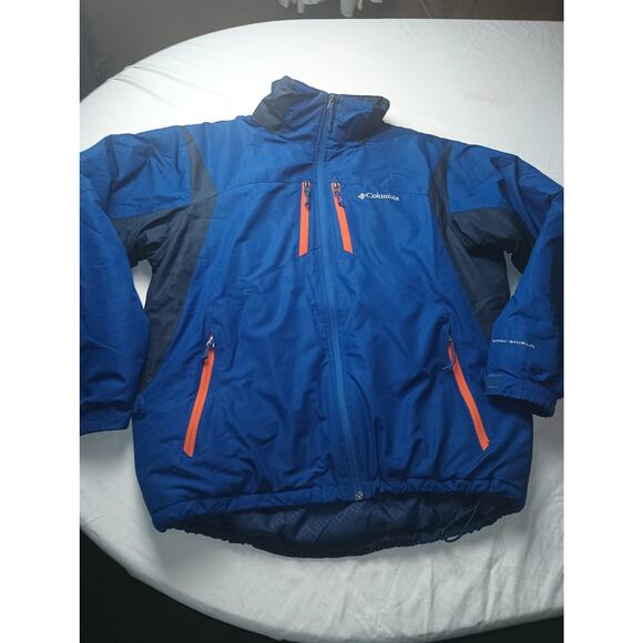 Columbia Omni Tech Jacket Men's Blue Large Insulated Pockets Outdoors Hiking - Picture 1 of 8